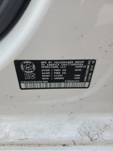 1VWAA7A39JC031652 - 2018 VOLKSWAGEN PASSAT S 白色 照片 13