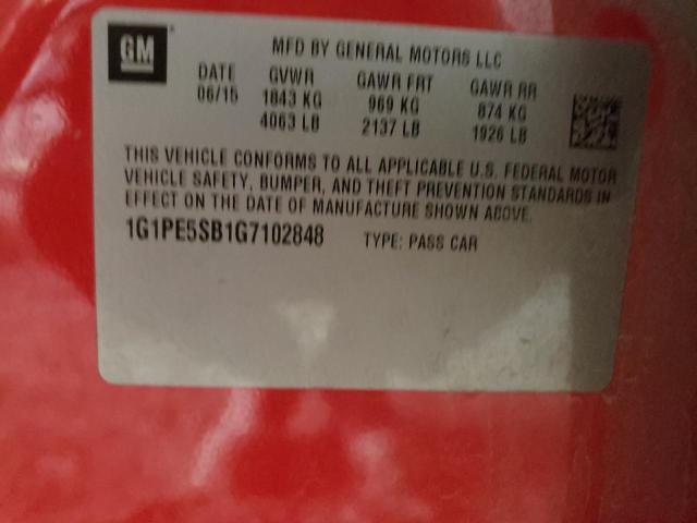 1G1PE5SB1G7102848 - 2016 CHEVROLET CRUZE LIMI LT RED photo 12