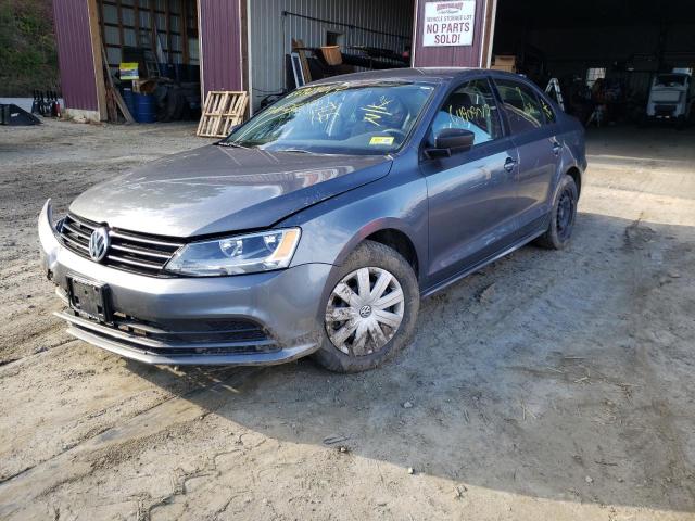 3VW2K7AJ8FM421874 - 2015 VOLKSWAGEN JETTA BASE GRAY photo 2
