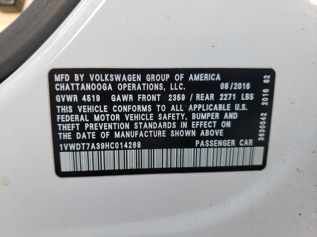 1VWDT7A39HC014268 - 2017 VOLKSWAGEN PASSAT R-LINE Ağ foto 13