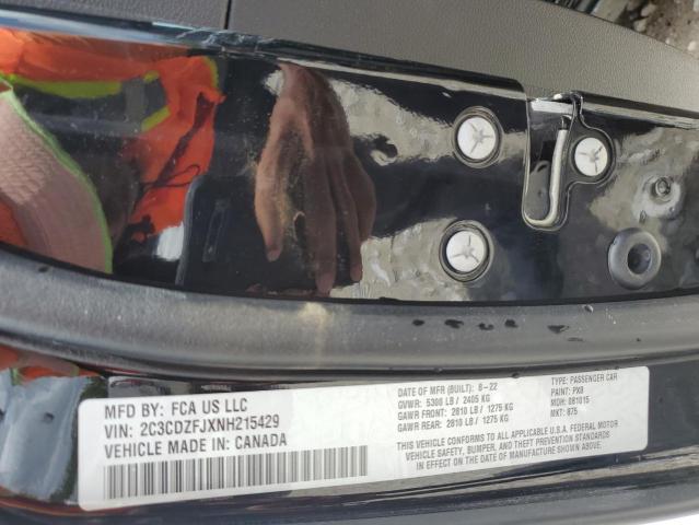 2C3CDZFJXNH215429 - 2022 DODGE CHALLENGER R/T SCAT PACK BLACK photo 12