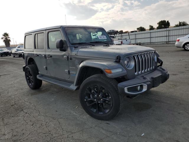 1C4JJXP6XMW734698 - 2021 JEEP WRANGLER U SAHARA 4XE GRAY photo 4