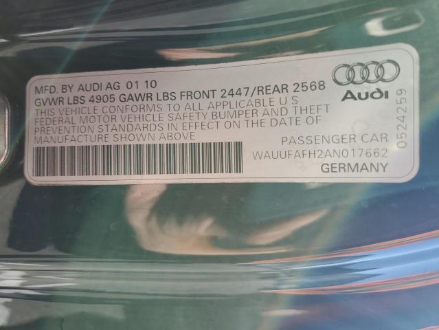 WAUUFAFH2AN017662 - 2010 AUDI A5 PRESTIGE BLUE photo 12