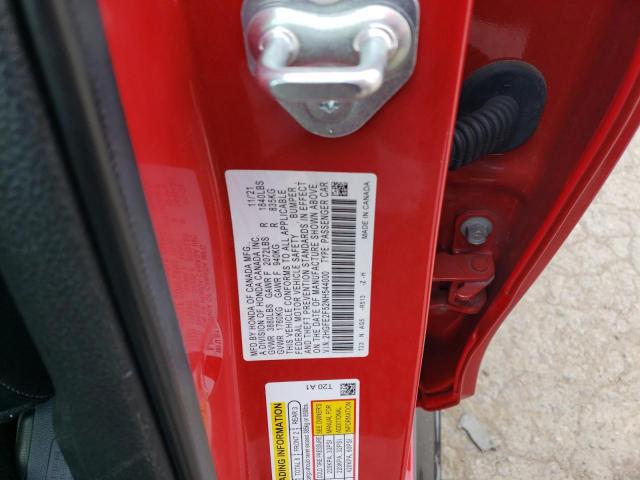 2HGFE2F52NH544000 - 2022 HONDA CIVIC SPORT RED photo 12