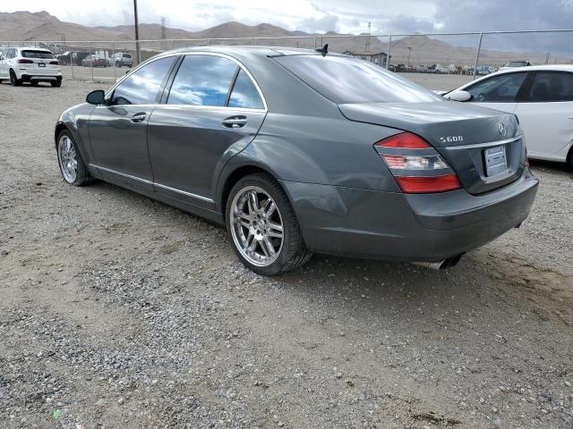 WDDNG76X38A181525 - 2008 MERCEDES-BENZ S 600 GRAY photo 2