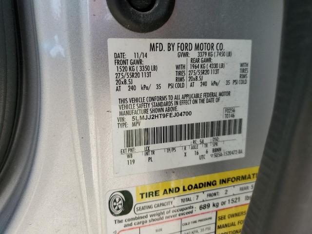 5LMJJ2HT9FEJ04700 - 2015 LINCOLN NAVIGATOR ვერცხლისფერი ფოტო 14