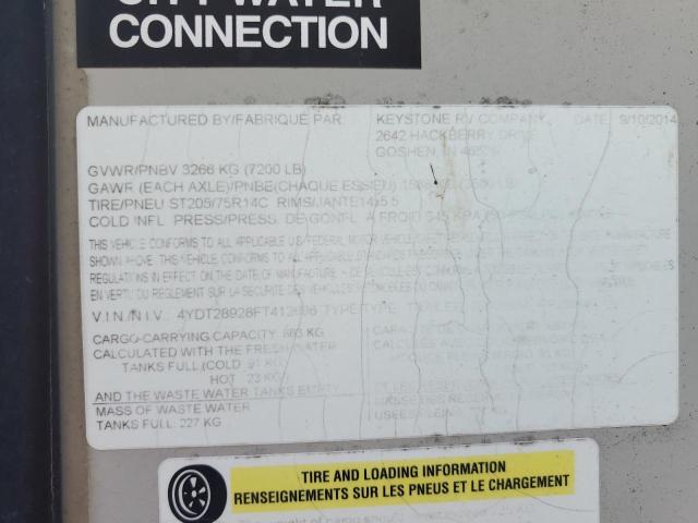 4YDT28928FT412696 - 2015 KEYSTONE PASSPORT 棕色 照片 10