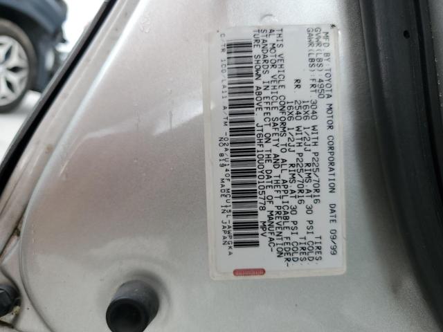 JT6HF10U0Y0105778 - 2000 LEXUS RX 300 SILVER photo 13