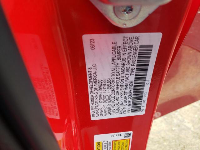 19XFL2G80PE018296 - 2023 HONDA CIVIC SPORT 红色 照片 12