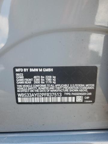 WBS33AY02PFR37513 - 2023 BMW M3 COMPETITION ნაცრისფერი ფოტო 12