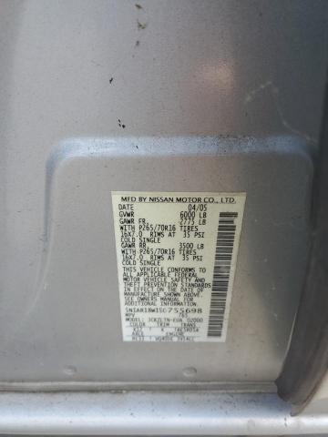 5N1AR18W15C755698 - 2005 NISSAN PATHFINDER LE SILVER photo 13