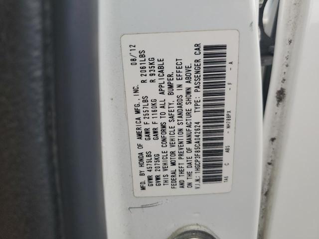 1HGCP3F85CA042624 - 2012 HONDA ACCORD EXL WHITE photo 12