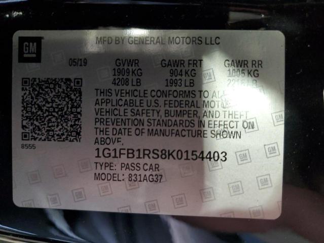 1G1FB1RS8K0154403 - 2019 CHEVROLET CAMARO LS Qara foto 12