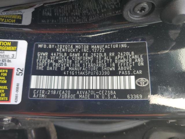 4T1G11AK5PU763390 - 2023 TOYOTA CAMRY SE NIGHT SHADE BLACK photo 13