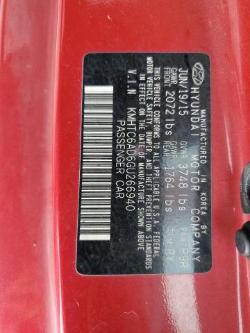 KMHTC6AD6GU266940 - 2016 HYUNDAI VELOSTER 红色 照片 12