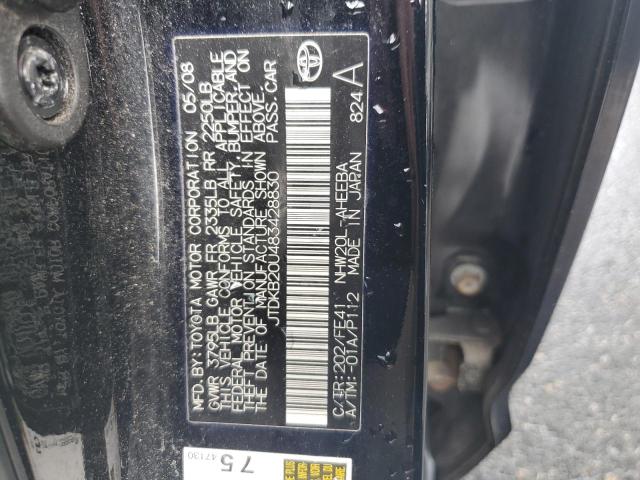 JTDKB20U483428830 - 2008 TOYOTA PRIUS 黑色 照片 12
