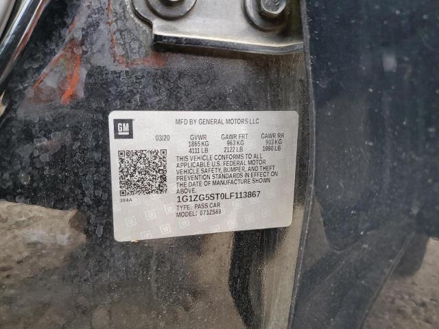 1G1ZG5ST0LF113867 - 2020 CHEVROLET MALIBU RS BLACK photo 12