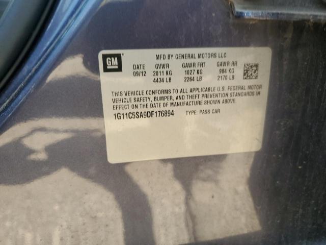 1G11C5SA9DF176894 - 2013 CHEVROLET MALIBU 1LT BLUE photo 12