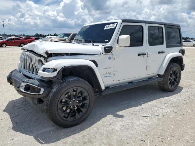 1C4JJXP6XMW767166 - 2021 JEEP WRANGLER U SAHARA 4XE WHITE photo 1