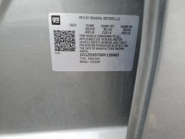 1G1ZD5ST0RF116883 - 2024 CHEVROLET MALIBU LT SILVER photo 12