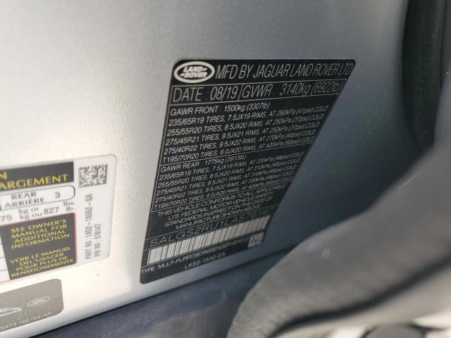 SALGS2RU1LA576147 - 2020 LAND ROVER RANGE ROVE HSE SILVER photo 13