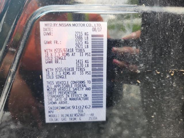 5N1DR2MM1HC910262 - 2017 NISSAN PATHFINDER S Negro foto 13