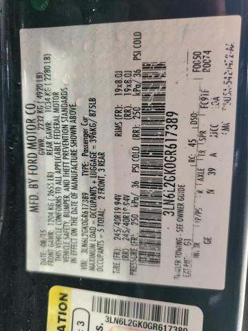 3LN6L2GK0GR617389 - 2016 LINCOLN MKZ BLACK photo 12