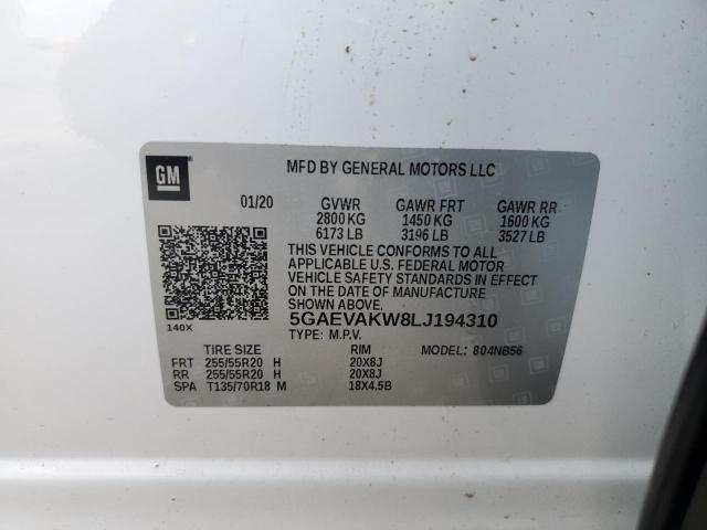 5GAEVAKW8LJ194310 - 2020 BUICK ENCLAVE ESSENCE 白色 照片 13