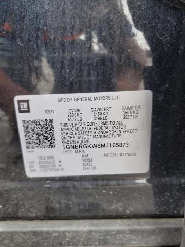 1GNERGKW8MJ165873 - 2021 CHEVROLET TRAVERSE LT 黑色 照片 13