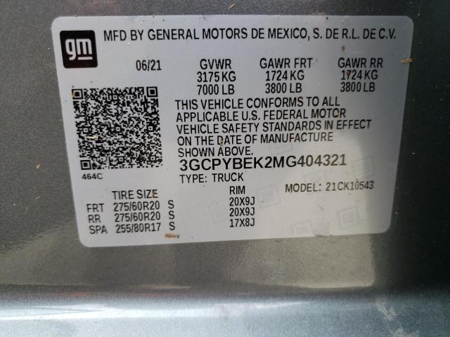 3GCPYBEK2MG404321 - 2021 CHEVROLET SILVERADO K1500 CUSTOM SILVER photo 12