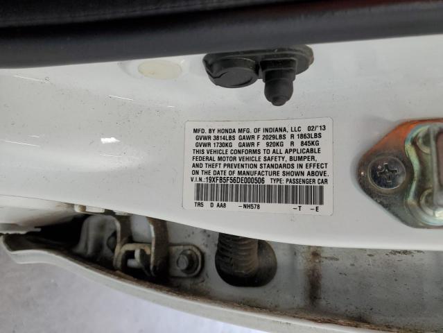 19XFB5F56DE000506 - 2013 HONDA CIVIC NATURAL GAS WHITE photo 12