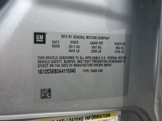 1G1ZC5EB3A4115040 - 2010 CHEVROLET MALIBU 1LT SILVER photo 12