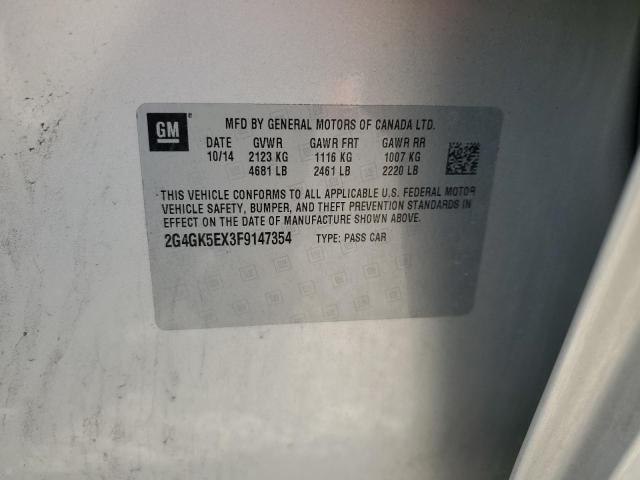 2G4GK5EX3F9147354 - 2015 BUICK REGAL SILVER photo 12