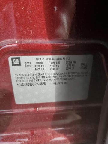 1G4G45G39GF276826 - 2016 BUICK LACROSSE SPORT TOURING BURGUNDY photo 13