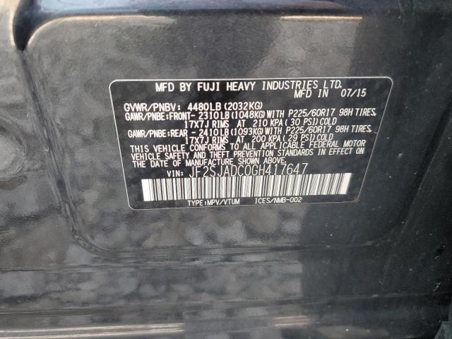 JF2SJADC0GH417647 - 2016 SUBARU FORESTER 2.5I PREMIUM გრაფიტი ფოტო 13