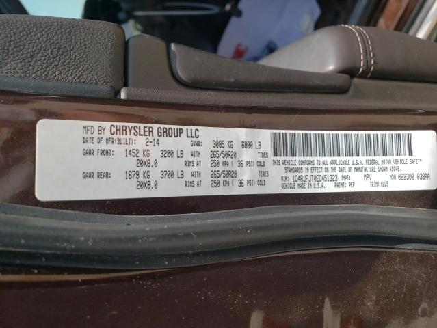 1C4RJFJT0EC451323 - 2014 JEEP GRAND CHER SUMMIT Շագանակագույն լուսանկար 14