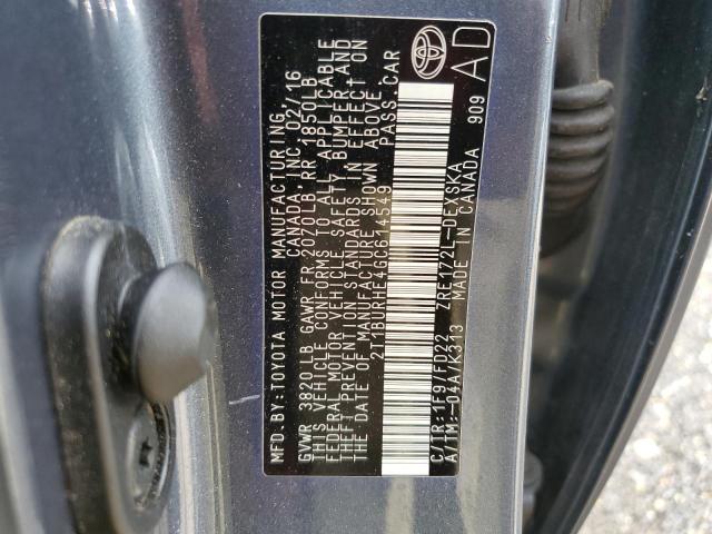 2T1BURHE4GC614549 - 2016 TOYOTA COROLLA L Сұр фото 12