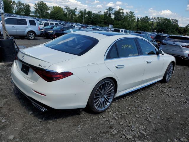 W1K6G6DB9NA105051 - 2022 MERCEDES-BENZ S 500 4MATIC WHITE photo 3