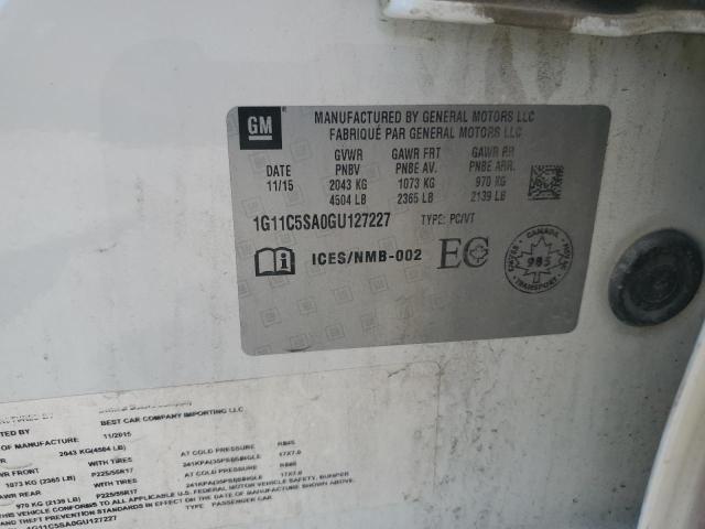 1G11C5SA0GU127227 - 2016 CHEVROLET MALIBU LIM LT 白色 照片 12