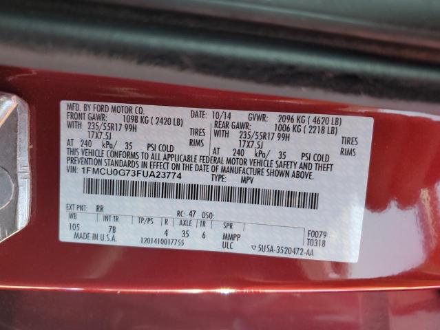 1FMCU0G73FUA23774 - 2015 FORD ESCAPE SE RED photo 13