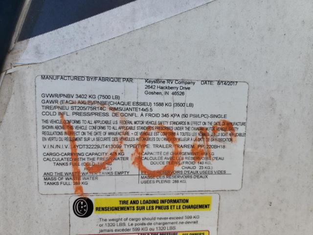 4YDT32229JT413059 - 2018 KEYSTONE PASSPORT 奶油色 照片 10