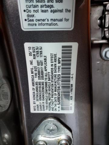 5J6RE4H72AL072829 - 2010 HONDA CR-V EXL BROWN photo 13