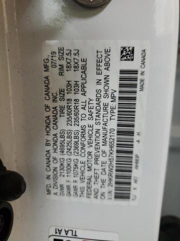 2HKRW2H57KH652170 - 2019 HONDA CR-V EX Ağ foto 14