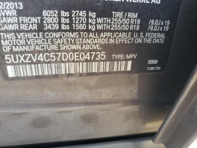 5UXZV4C57D0E04735 - 2013 BMW X5 XDRIVE35I BROWN photo 12