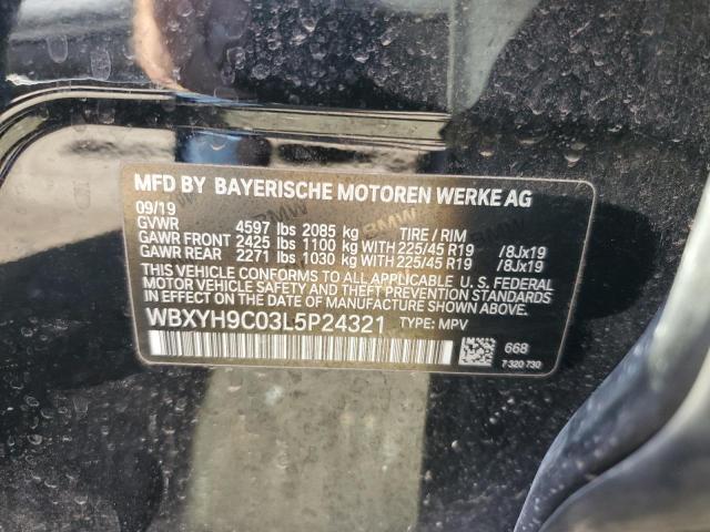 WBXYH9C03L5P24321 - 2020 BMW X2 SDRIVE28I BLACK photo 12