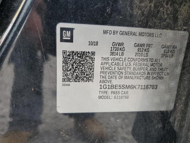 1G1BE5SM6K7116703 - 2019 CHEVROLET CRUZE LT BLACK photo 12