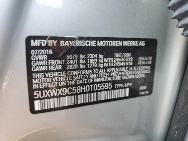 5UXWX9C58H0T05595 - 2017 BMW X3 XDRIVE28I SILVER photo 13