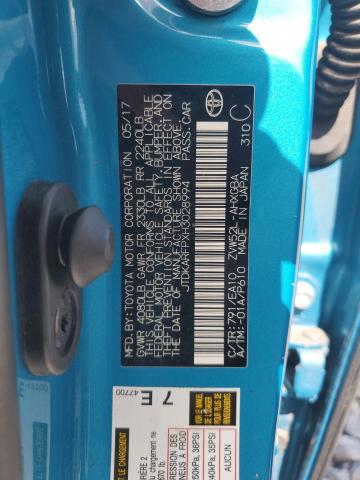 JTDKARFPXH3028994 - 2017 TOYOTA PRIUS PRIM ლურჯი ფოტო 12