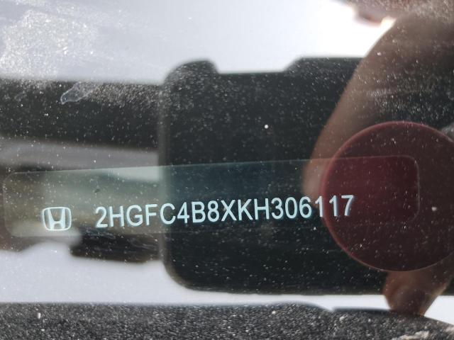 2HGFC4B8XKH306117 - 2019 HONDA CIVIC SPORT Negro foto 12