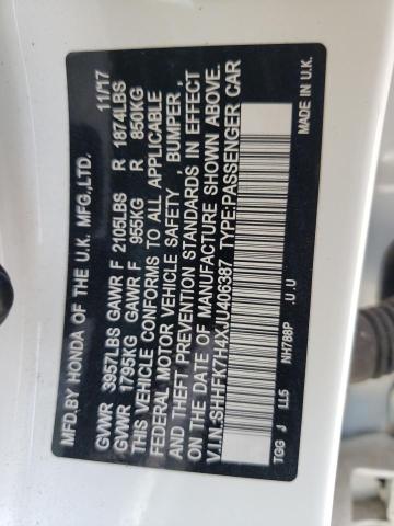 SHHFK7H4XJU406387 - 2018 HONDA CIVIC SPORT 白色 照片 13